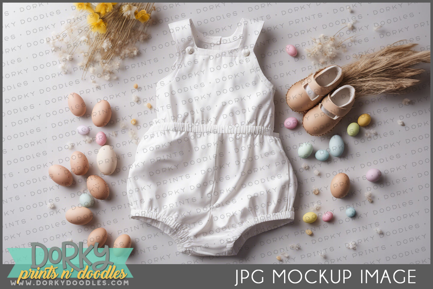 Baby Romper Mockup Image for Spring or Easter