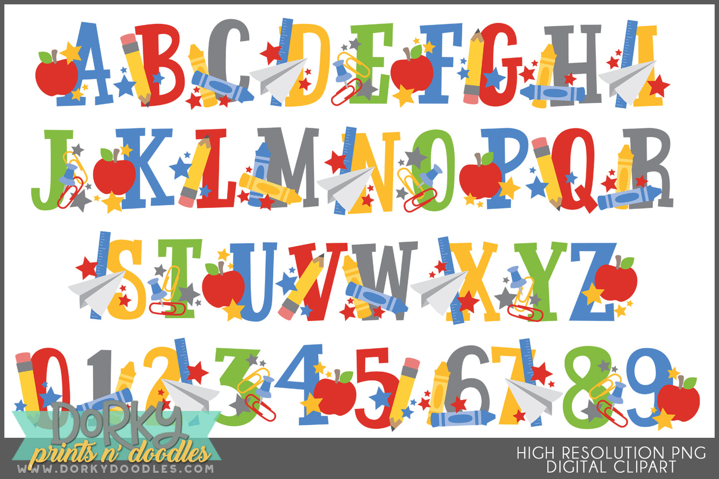 Back to School Animals & Alphabet Clipart Bundle