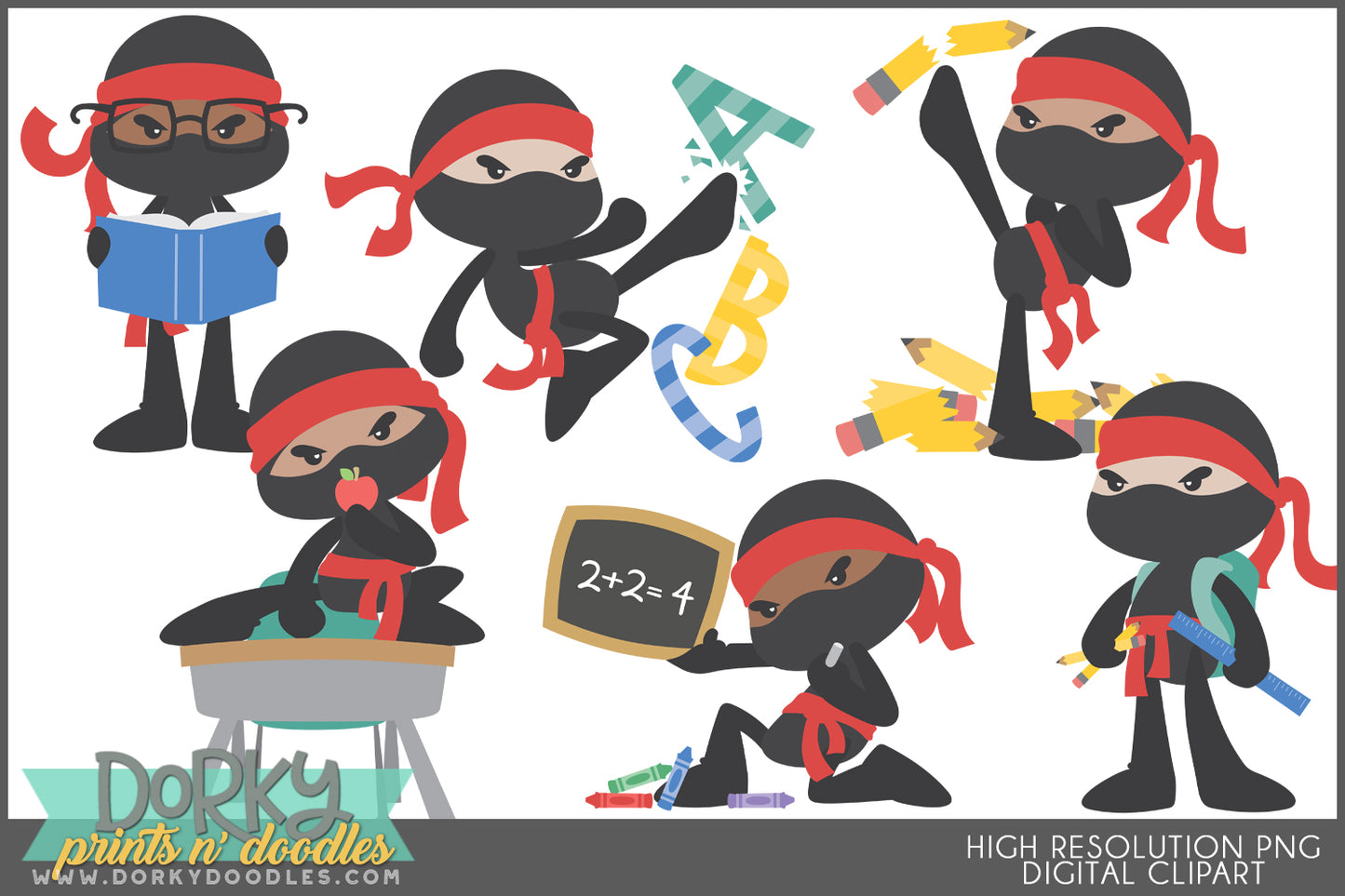 Funny Back to School Clipart Bundle