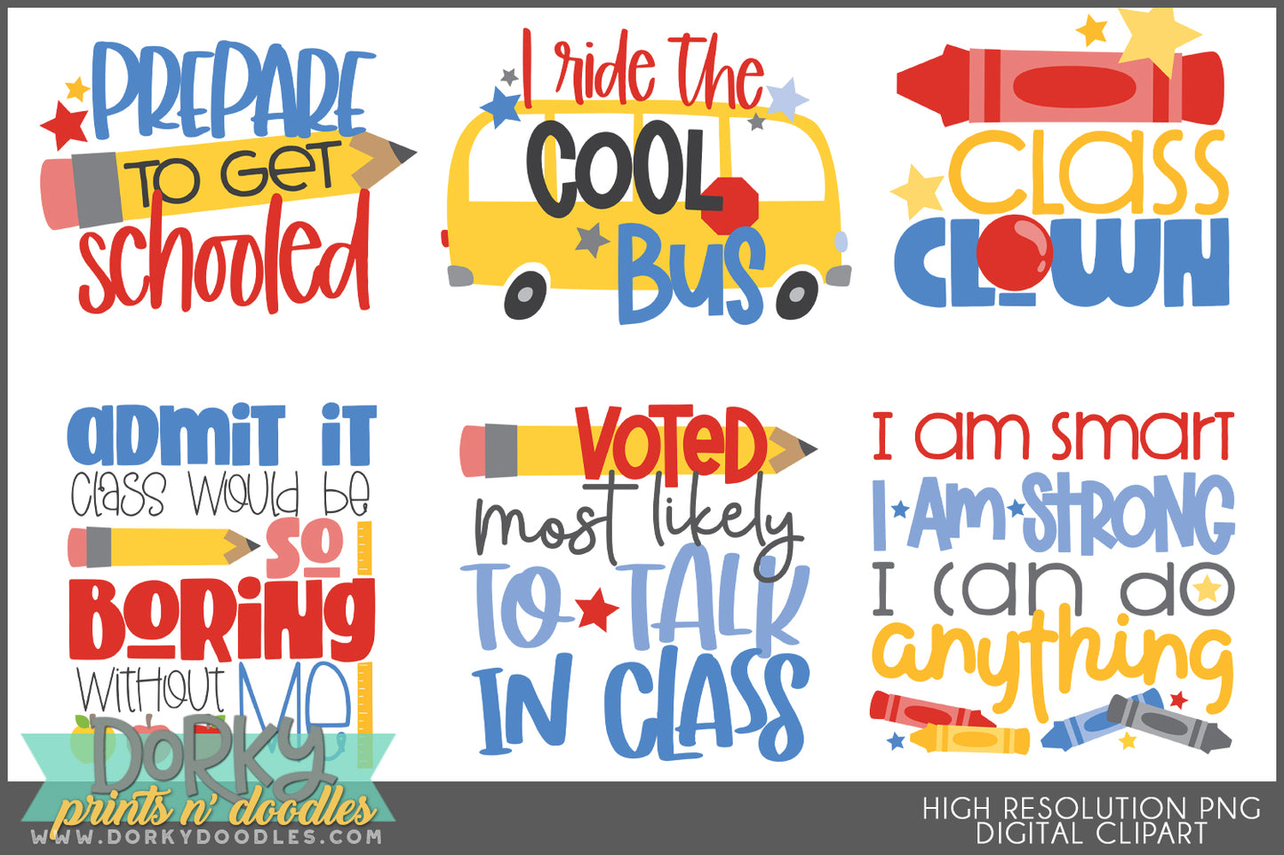 Back to School Animals & Alphabet Clipart Bundle