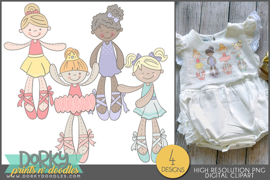 Cute Ballerina Ragdoll Kid Clipart