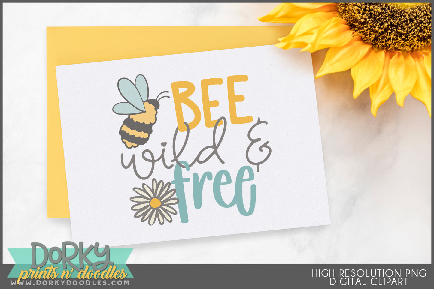 Bee Positive Inspirational Clipart Bundle