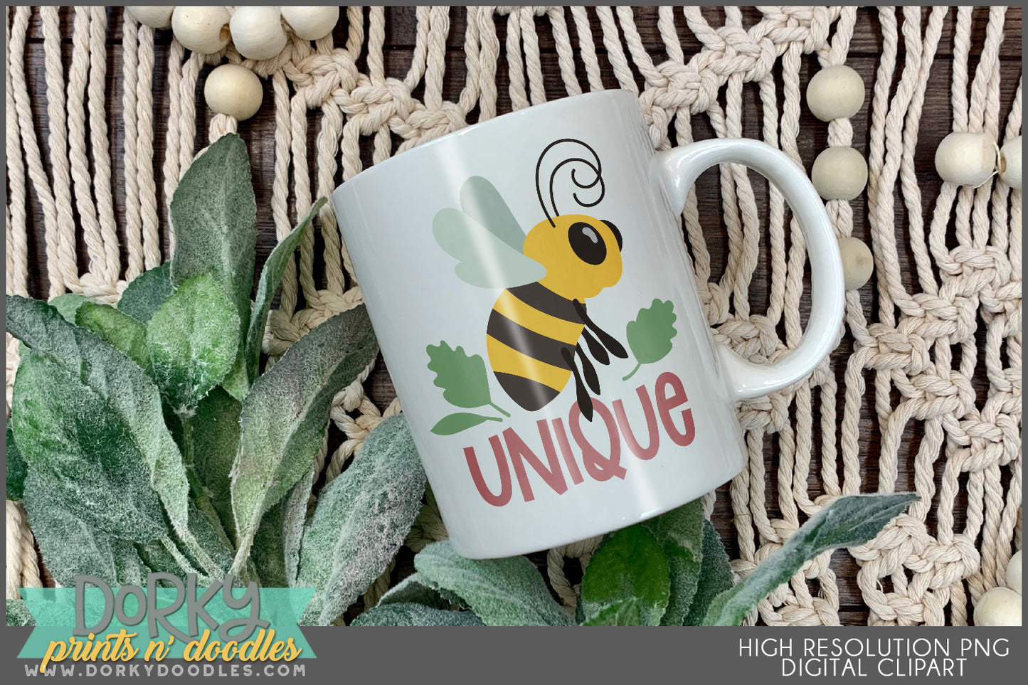 Bee Positive Inspirational Clipart Bundle