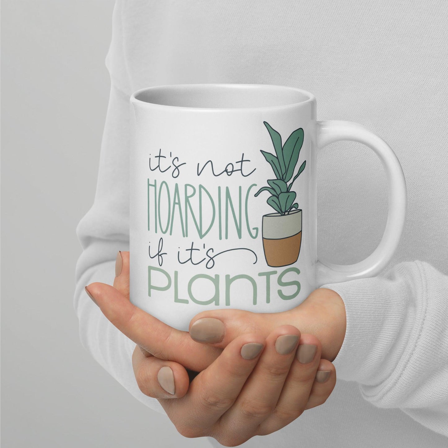 Botanical Enthusiast's Delight: White Glossy Mug for Plant Lovers - Dorky Doodles