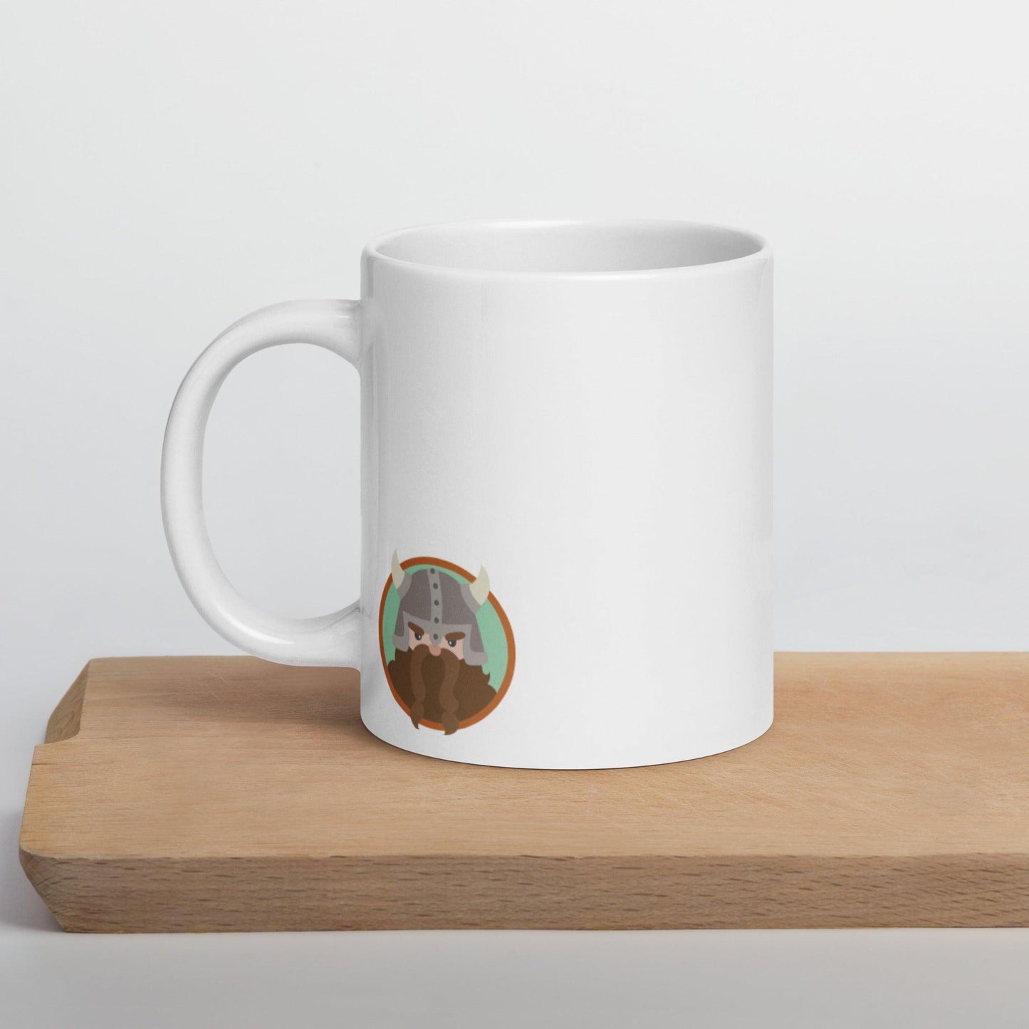 Charming Viking: Glossy Ceramic Mug with Adorable Norse Art - Dorky Doodles