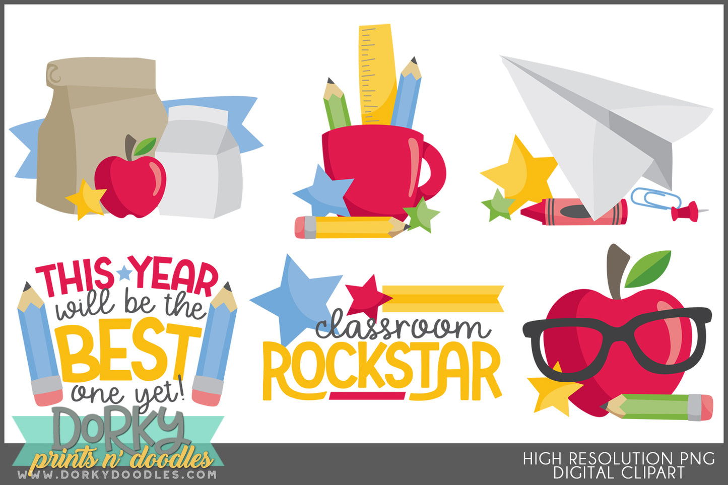 Back to School Animals & Alphabet Clipart Bundle