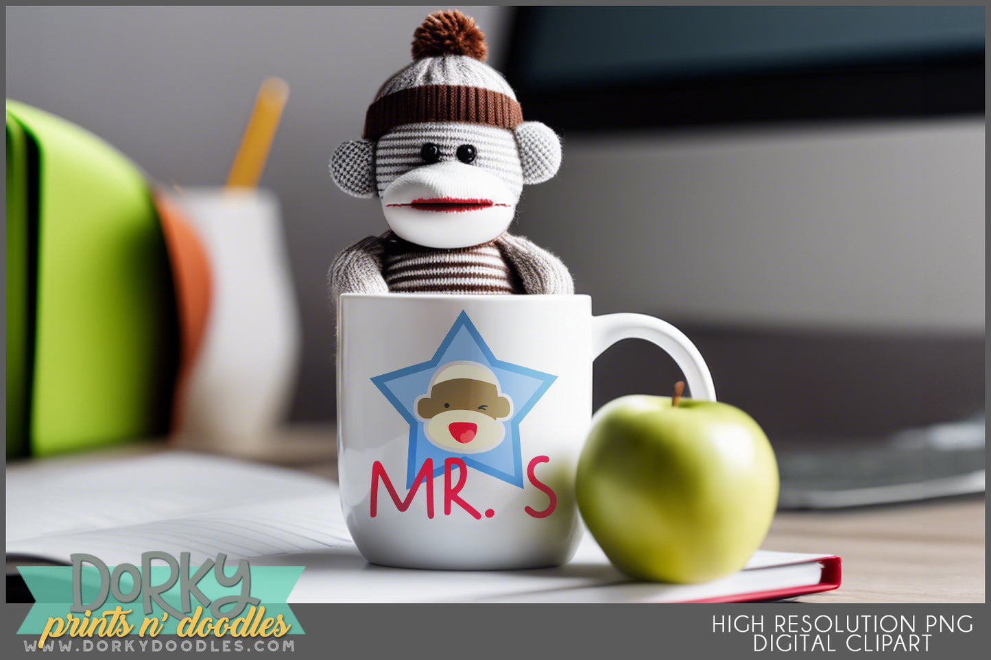 Sock Monkey Classroom Back to School Clipart