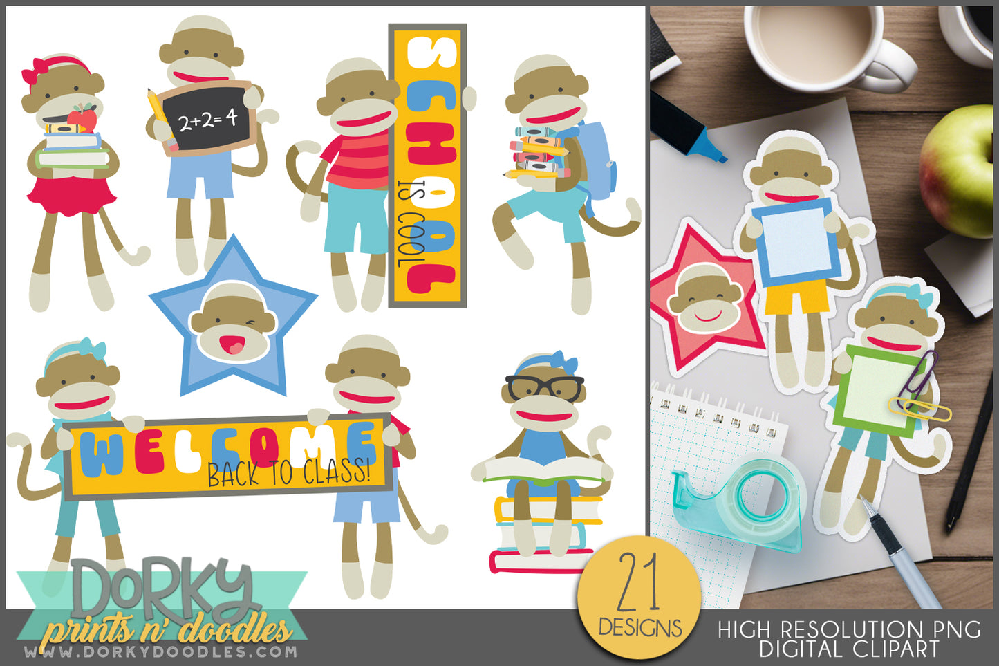 Back to School Animals & Alphabet Clipart Bundle