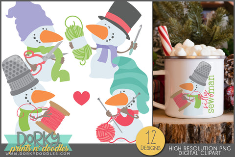 Crafting Snowman Designs - Silly Snowmen Christmas Clipart