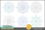 Elegant Hand Drawn Snowflakes -  Christmas Clipart