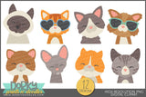Cute Cat Faces Animals Clipart - Dorky Doodles