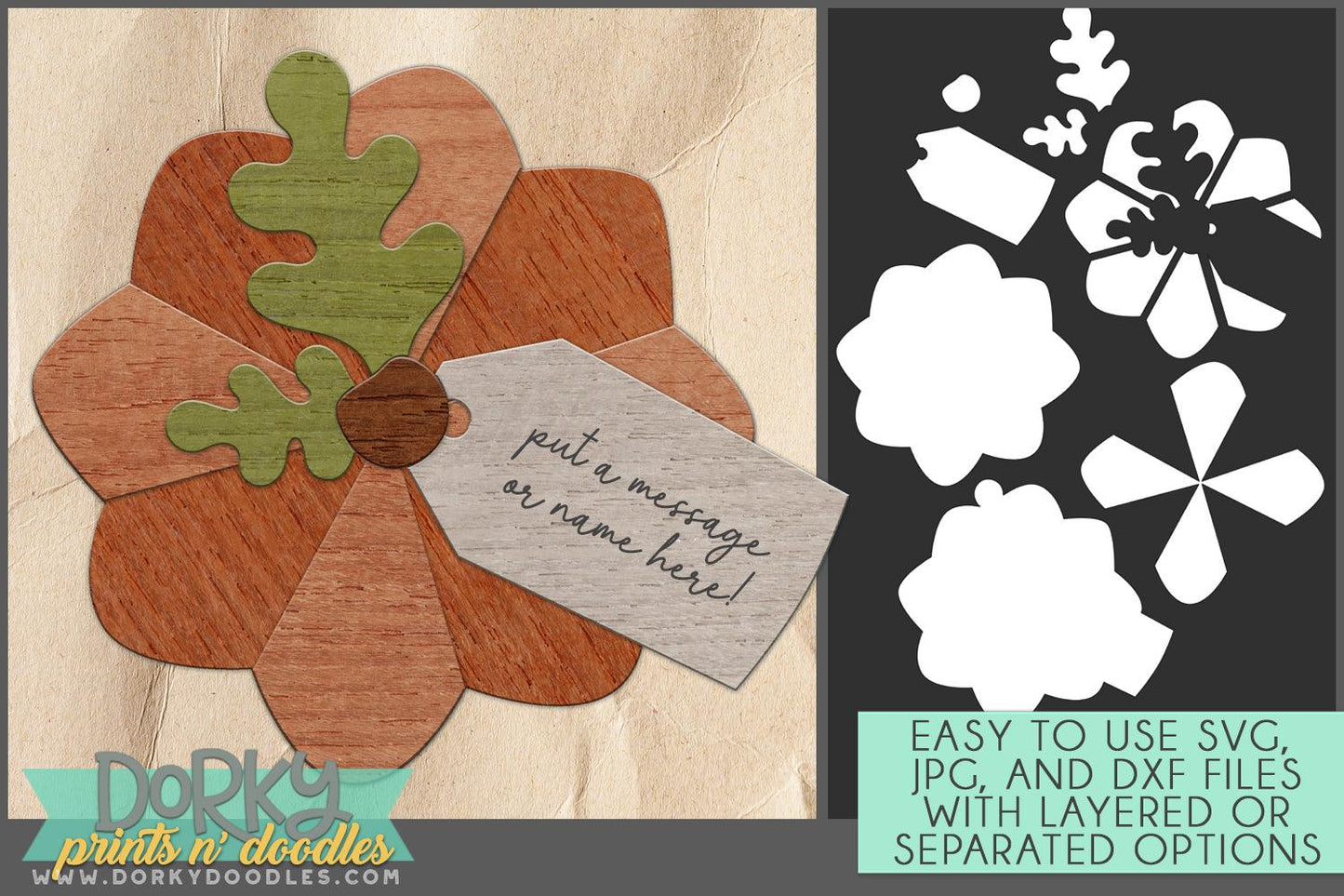 Cute Pumpkin with Tag SVG and DXF Cuttable FIles - Dorky Doodles