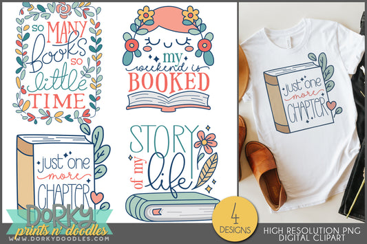 Cute Reading Book Lover Sayings Clipart