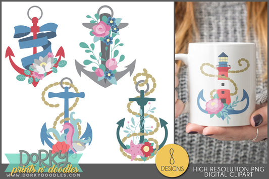 Decorative Nautical Anchors Summer Clipart