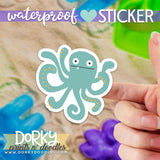 Derpy Octopus Large Waterproof Sticker - Dorky Doodles