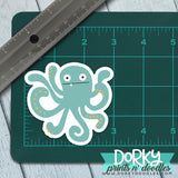 Derpy Octopus Large Waterproof Sticker - Dorky Doodles