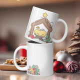 Doodle Nativity Mug - Large 20 Ounce White Glossy Mug for the Christmas Season