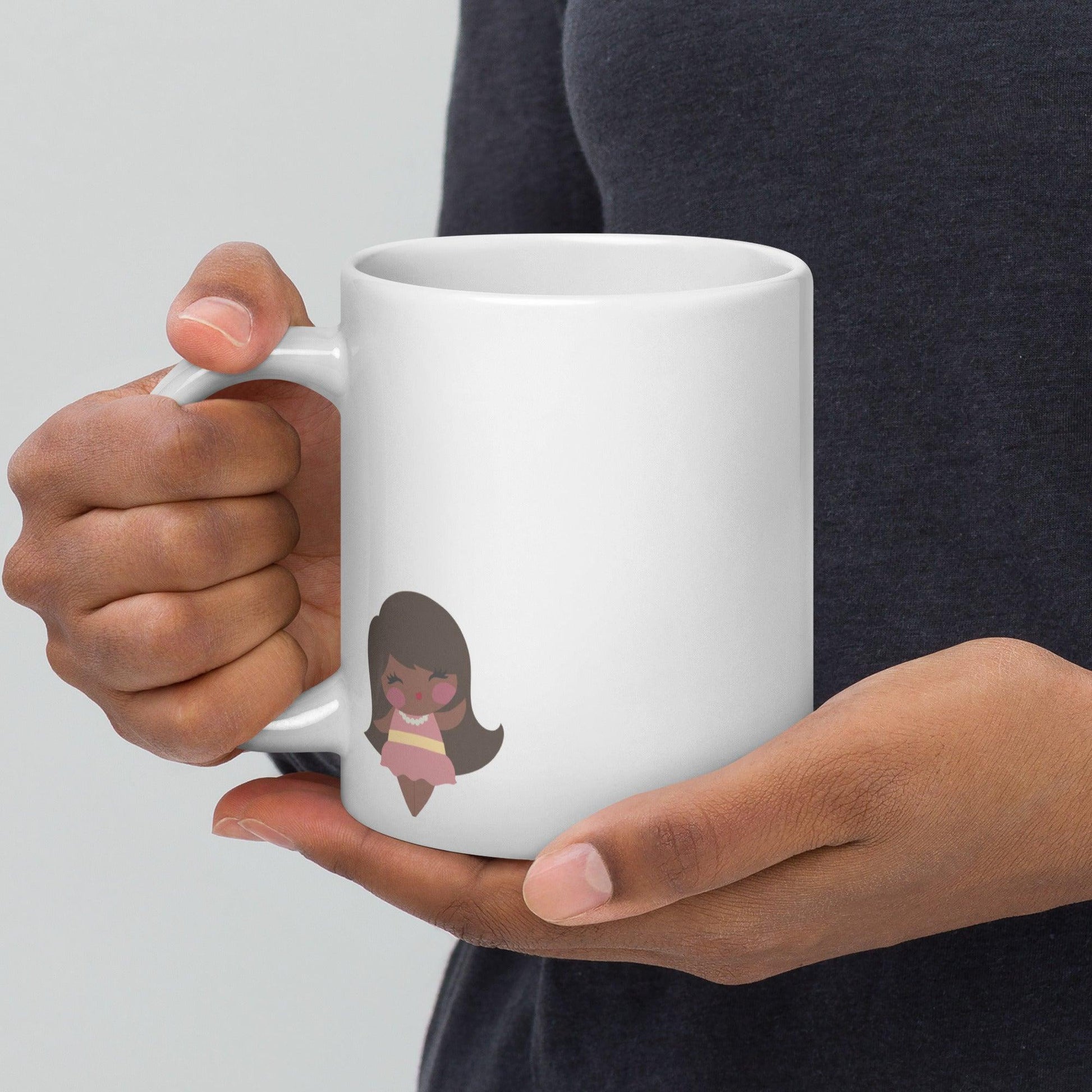 Embrace Your Uniqueness: White Glossy Mug for Inspiring Women - Dorky Doodles