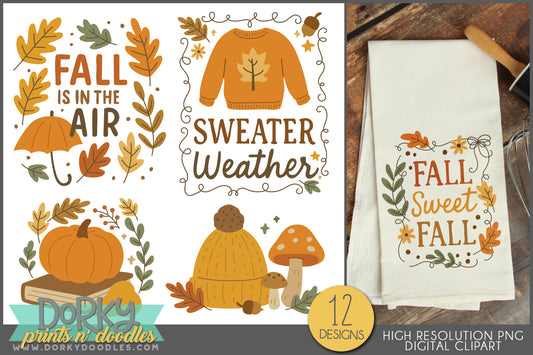 Fun Sayings for Fall and Thanksgiving Clipart