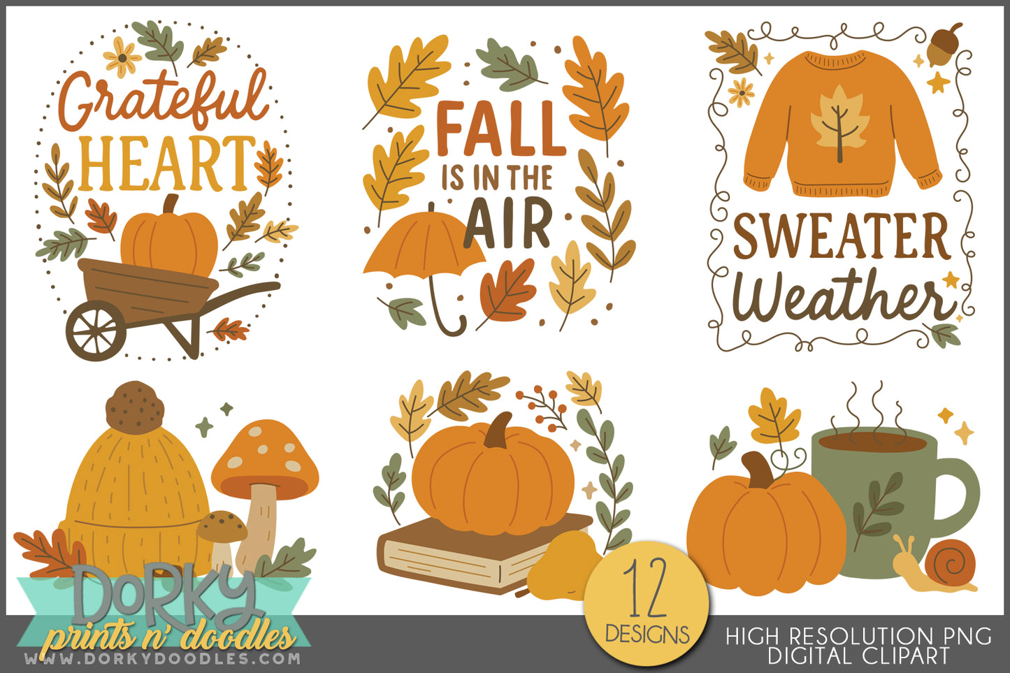 Fun Sayings for Fall and Thanksgiving Clipart