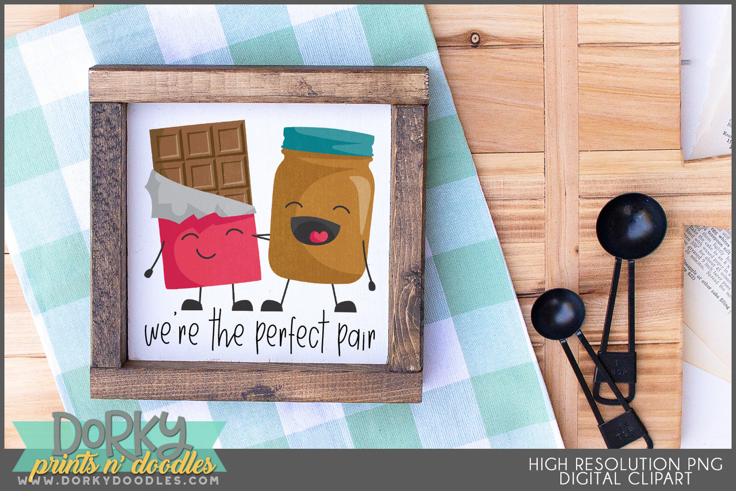 Cute Buddy Food Pairs Valentine Clipart