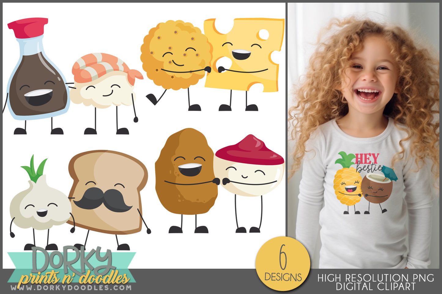 Buddy Food Pairs Valentine Clipart