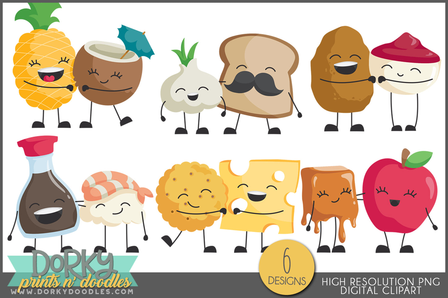 Buddy Food Pairs Valentine Clipart