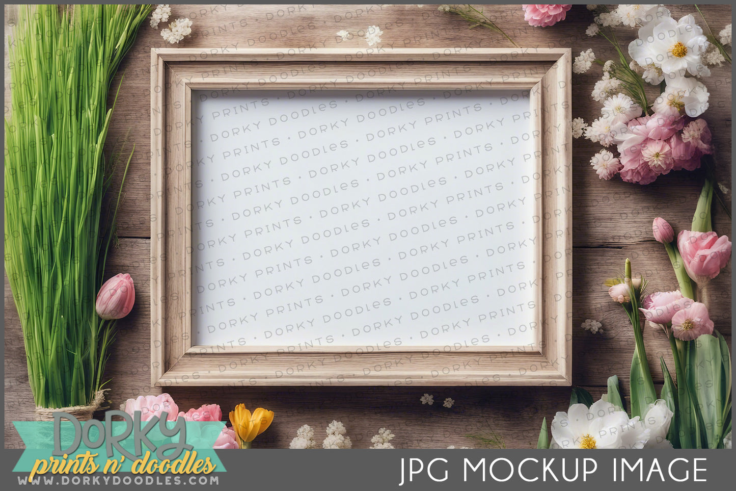 Spring Framed Art Mockup Image