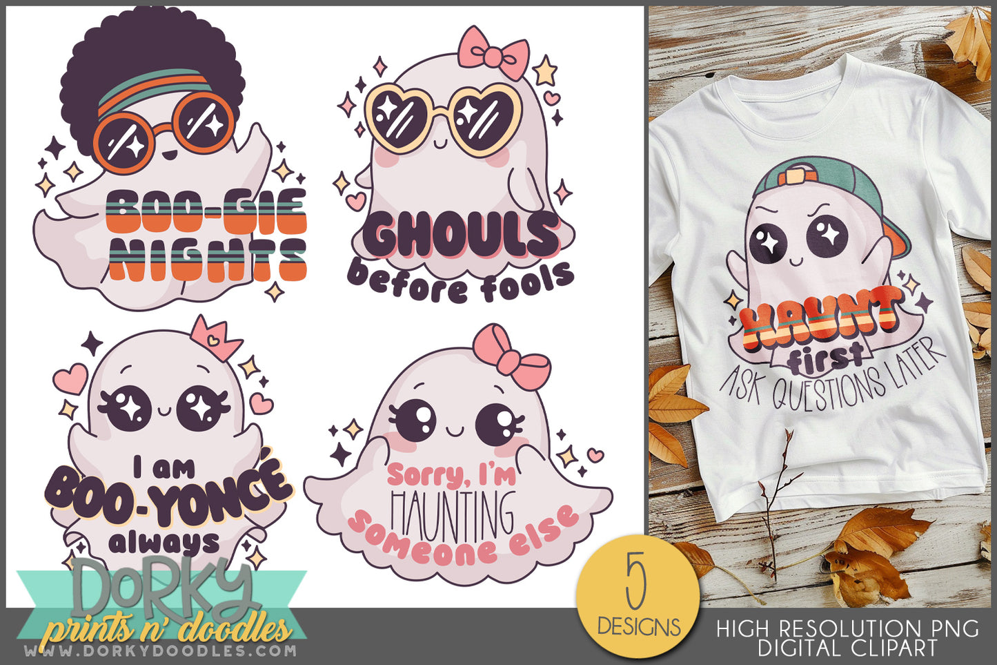 Spooky Cute Ghost Sayings for Halloween Clipart