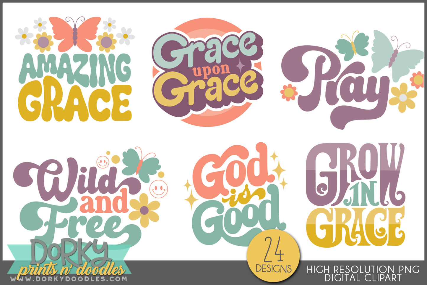 Fun and Groovy Positive Sayings Clipart