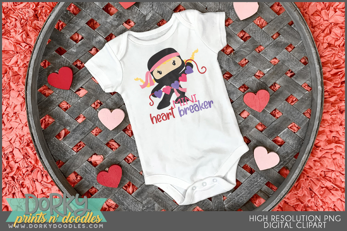 Heart Ninjas Valentine Clipart