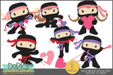 Heart Ninjas Valentine Clipart
