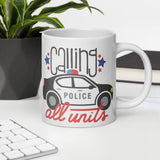 Hero in a Mug: White Glossy Police Car Mug for Everyday Heroes - Dorky Doodles