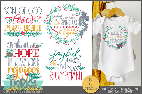 Religious Holiday Song Lyric Designs - Musical Christmas Clipart