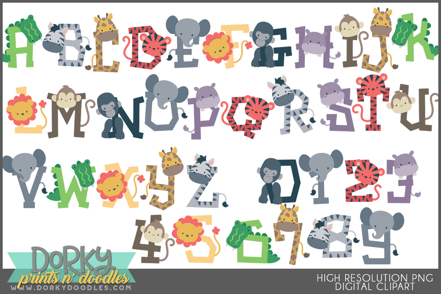 Animal Alphabet Clipart Mega Bundle