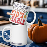 Kid's Table Confession: White Glossy Thanksgiving Mug - Dorky Doodles