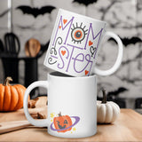 Mom-ster Mash: White Glossy Halloween Mug for Spook-tacular Moms - Dorky Doodles