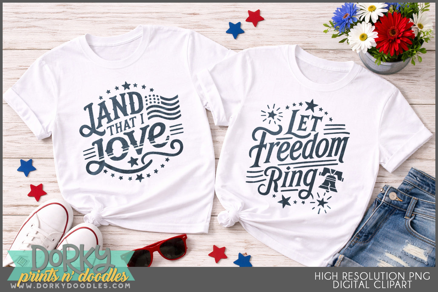 Patriotic 4th of July Summer Clipart