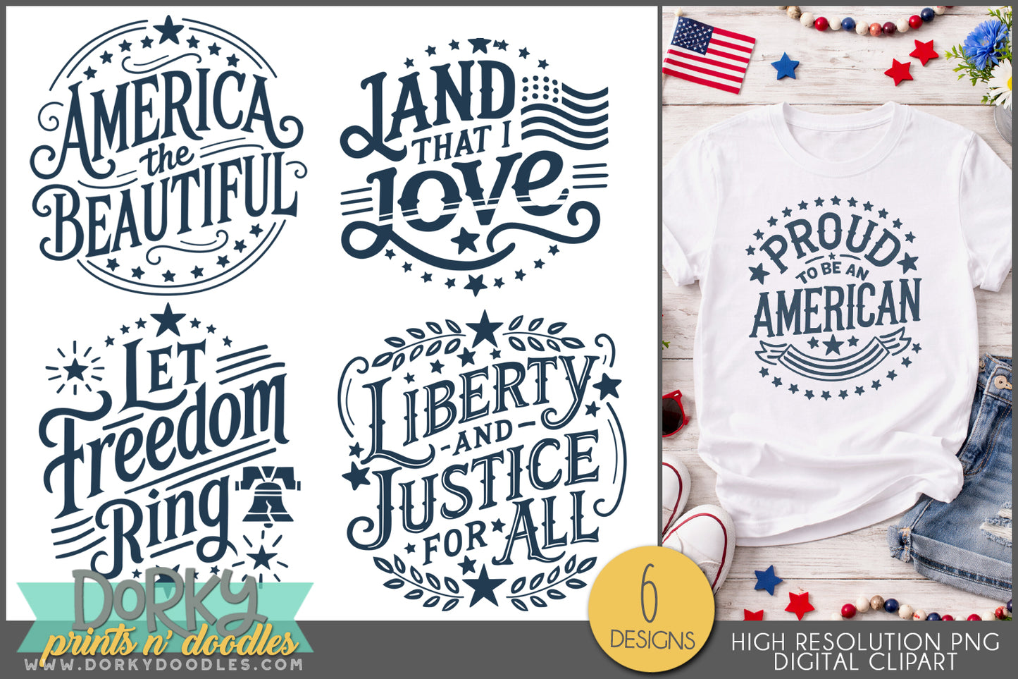Patriotic 4th of July Summer Clipart