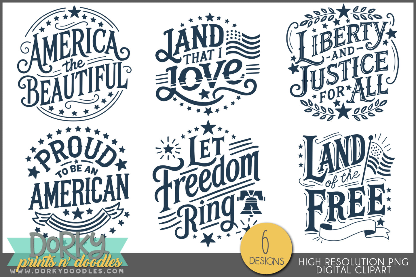 Patriotic 4th of July Summer Clipart