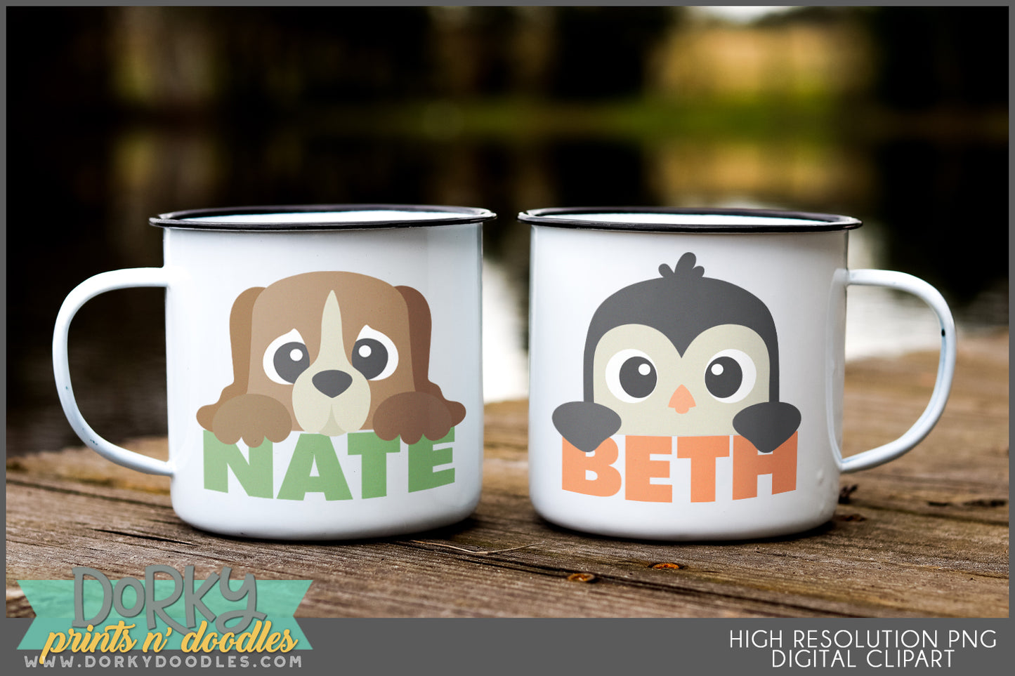 Cute Peeking Animals Clipart Bundle