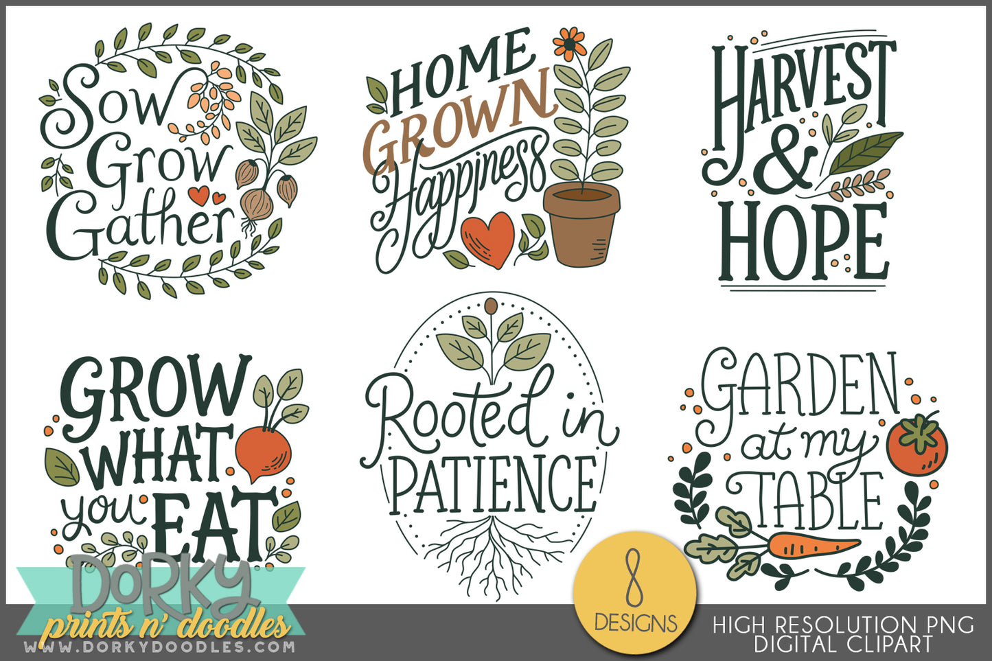 Plant Kindness Garden Wordart Clipart