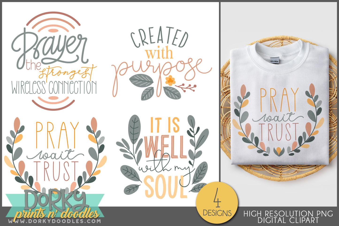 Pretty Religious Faith and Prayer Sayings Clipart