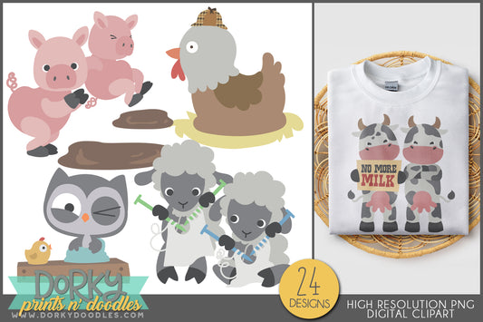 Silly Farm Animals Clipart