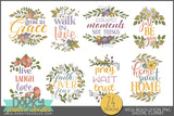 Inspirational Floral Sayings Clipart Bundle
