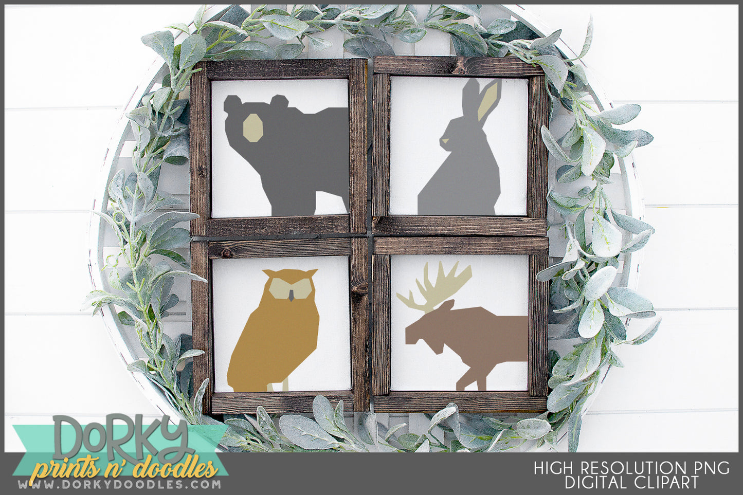 Back Wood Animal Designs - Simple Elegant Animals Clipart