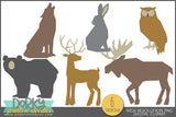 Back Wood Animal Designs - Simple Elegant Animals Clipart