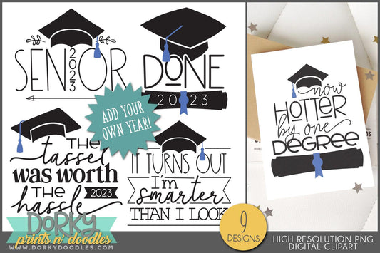 Snarky Graduation School Clipart - Dorky Doodles