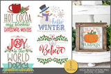 Square Holiday Designs - Halloween, Thanksgiving, and Christmas Clipart