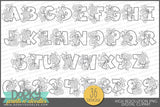 Star Doodle Alphabet Clipart - Dorky Doodles